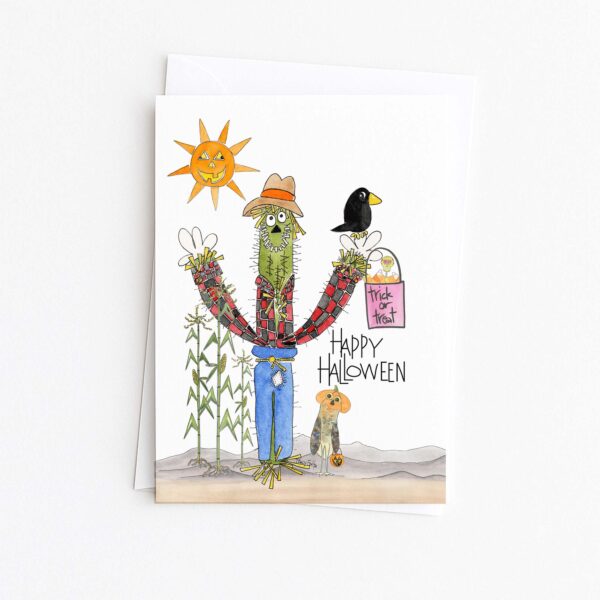 Cactus Scarecrow Funny | Halloween Card