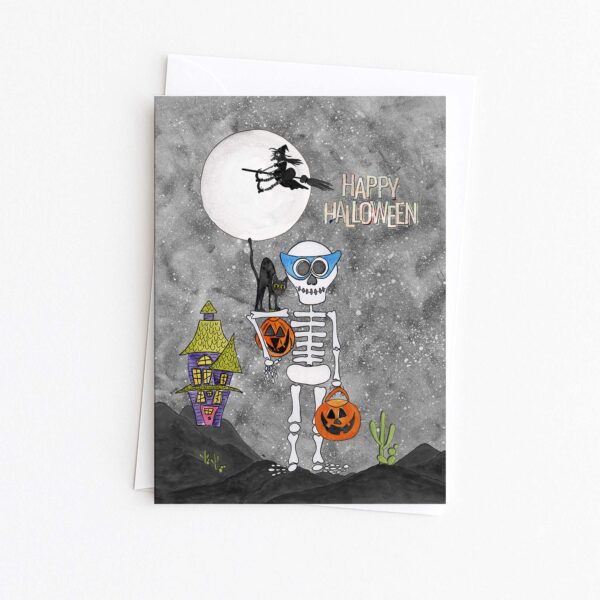 Haunted Desert Skeleton | Halloween Card