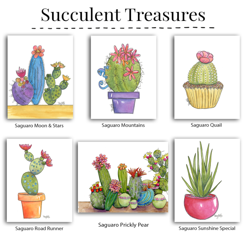 succulent note cards box set