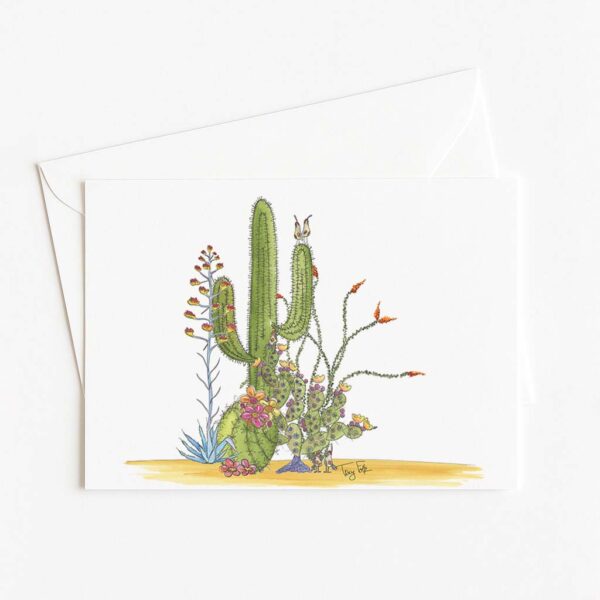Desert Cinco Cactus Blank Card