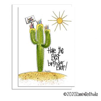 cactus cupcake birthday card