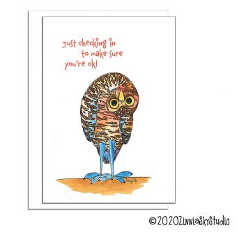 owl crazy upside down miss you card
