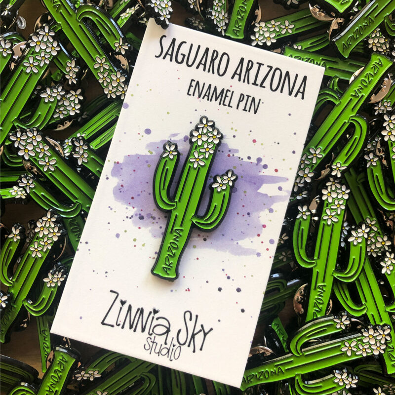 cactus flowers enamel pin