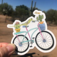 lizard bicycle vinyl sticker