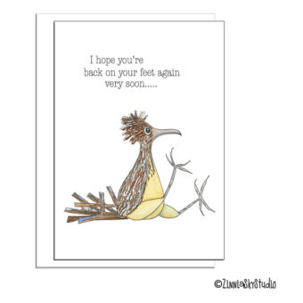 road runner bird get well card