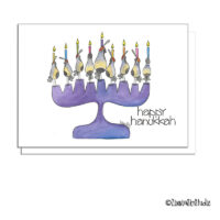 southwest quail menorah Hanukkah card