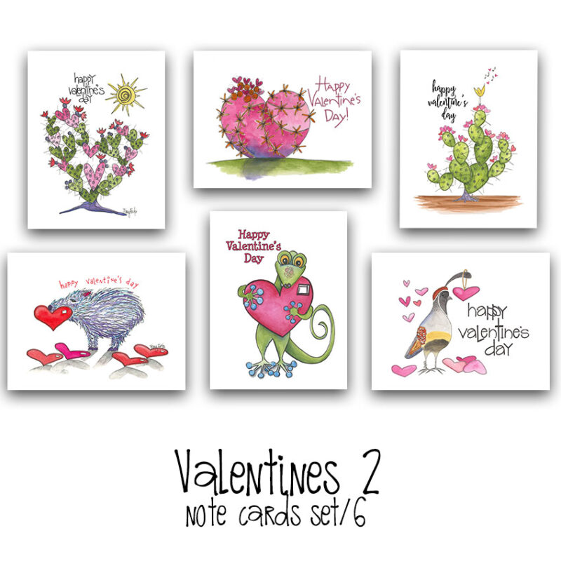 valentines 2 note card set