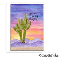 mountains sunset colorful sympathy card