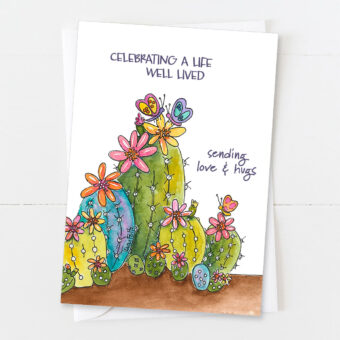 succulents bright celebration of life card