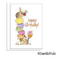 chipmunk squirrel ice cream birthday card