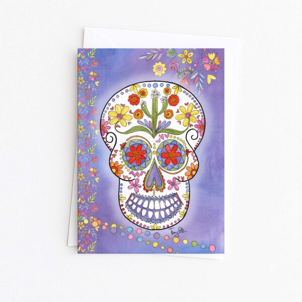 Flowers and Hearts | Day of the Dead Card