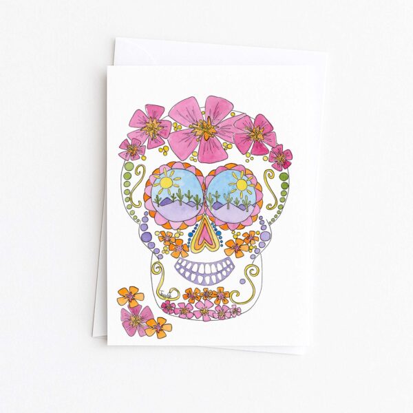 Sunset Eyes Skull | Day of the Dead Card