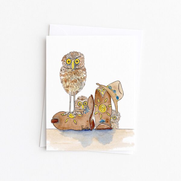 Owls in Boots Blank Card