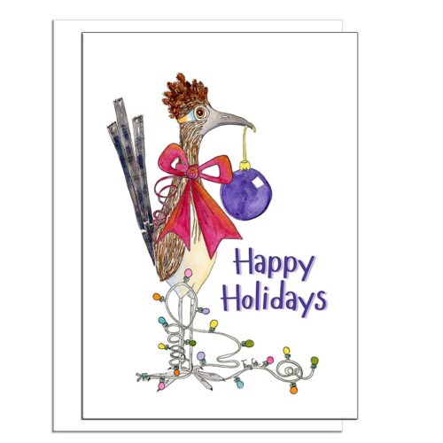 road runner ribbon happy holidays card