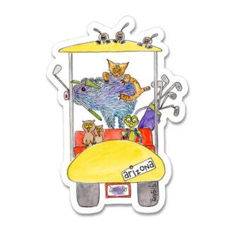 golf card critters vinyl sticker