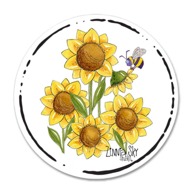 sunflowers bees vinyl sticker