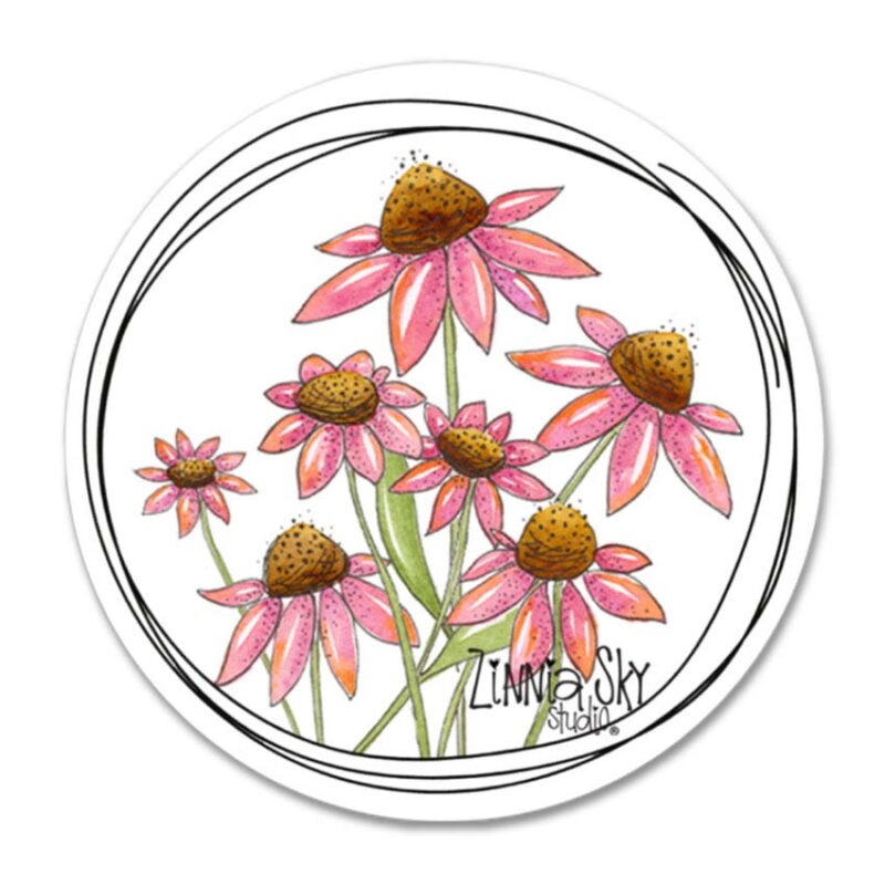 coneflowers vinyl sticker