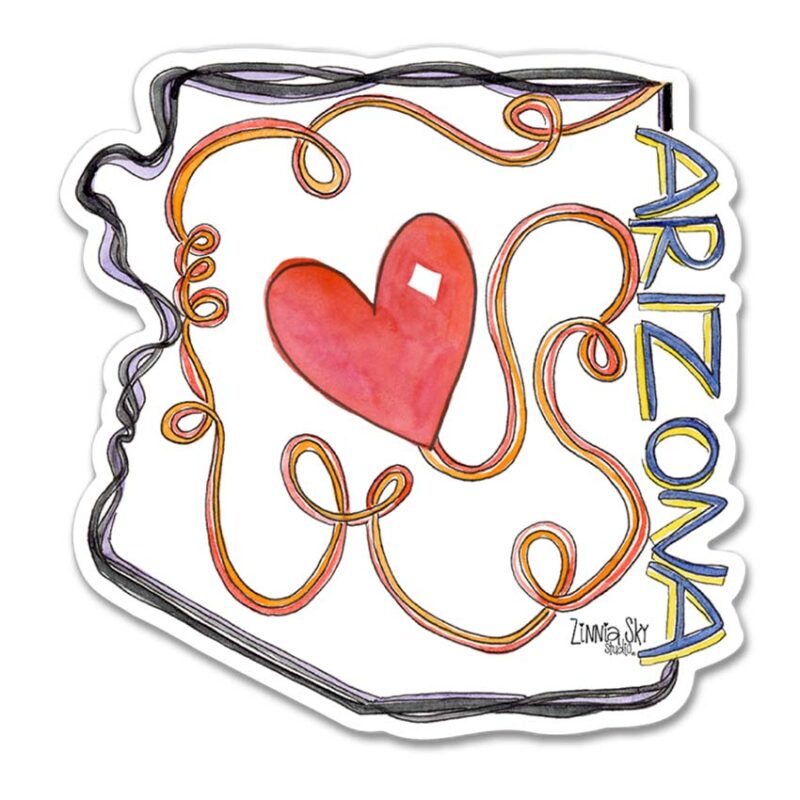 arizona heart path vinyl sticker