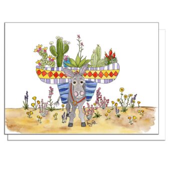 burro succulents blank card