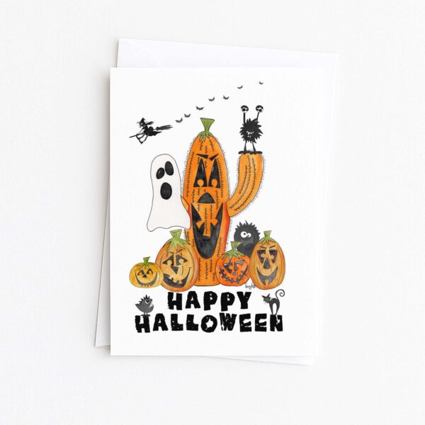 Cactus Orange Black | Halloween Card