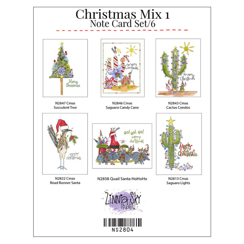 southwest Christmas mix note card set 6
