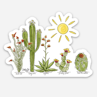 desert 5 plants vinyl sticker
