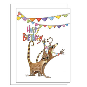 desert coatimundis birthday card