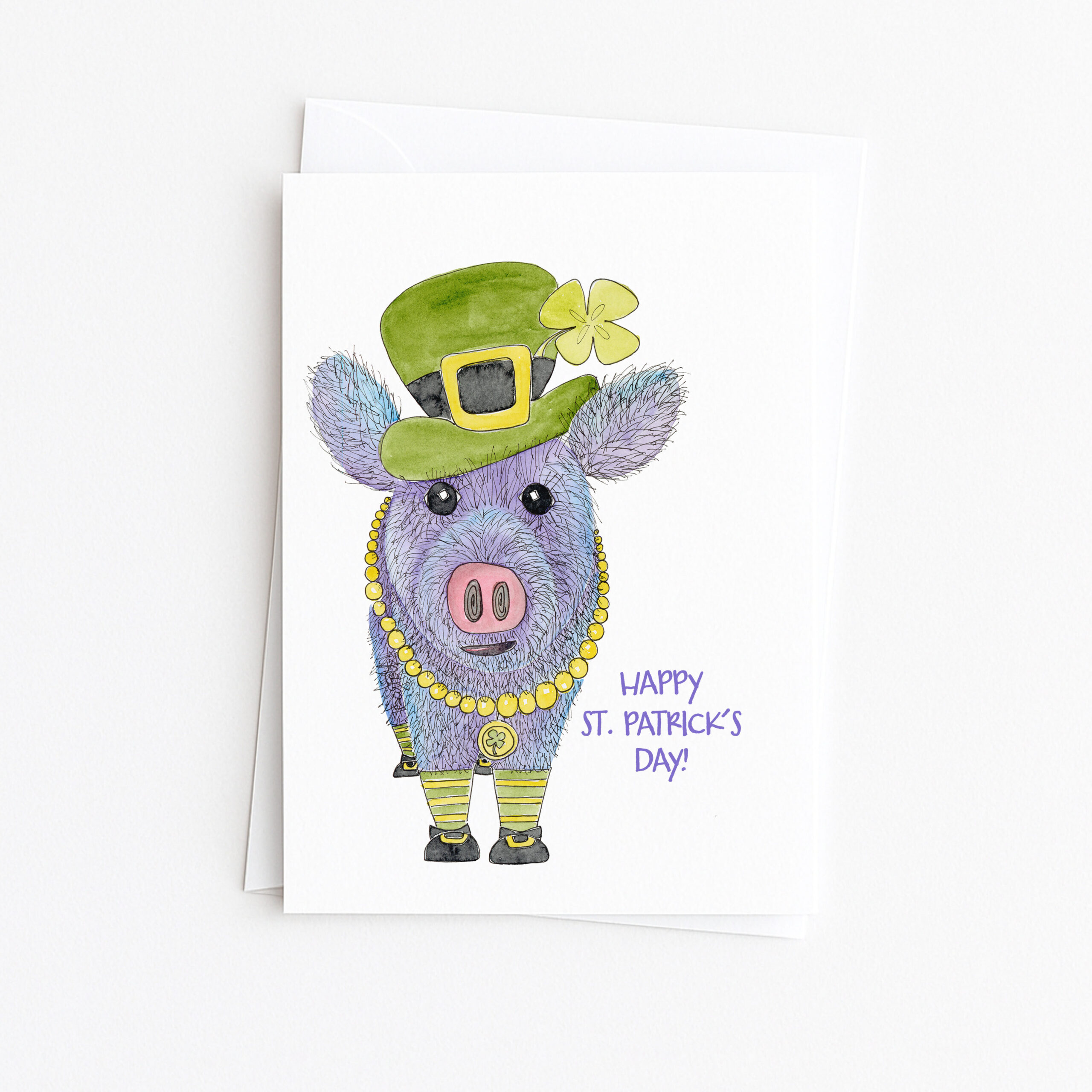 Javelina Pig Leprechaun | St Patrick's Day Card