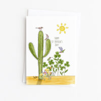 Saguaro Hummingbirds | St Patrick's Day Card