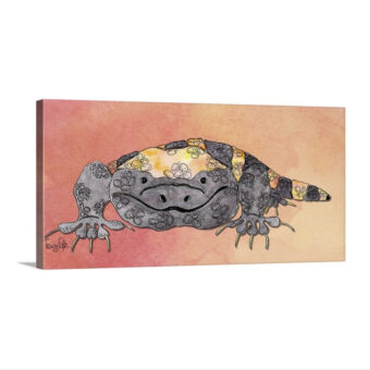Gila monster lizard canvas print ready to hang