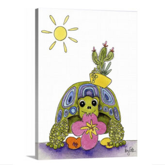 desert tortoise flower canvas print ready to hang