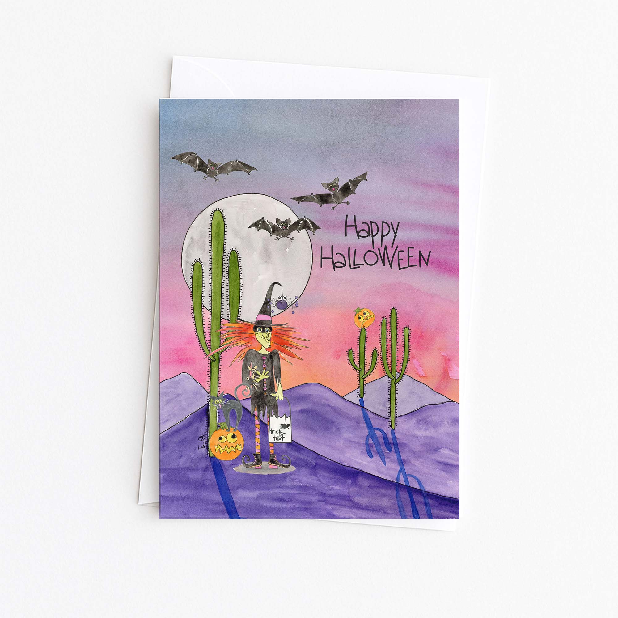 Desert Witch Dog | Halloween Card