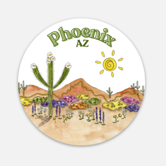 Phoenix Mountain Flowers Vinyl Sticker