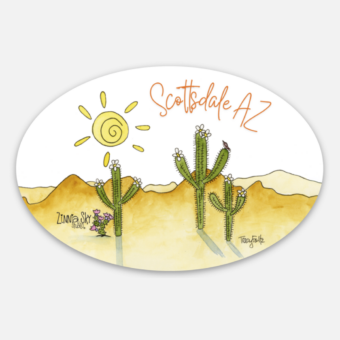 Scottsdale Saguaro Trio Gold Vinyl Sticker