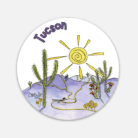 Tucson Saguaro Sun Vinyl Sticker