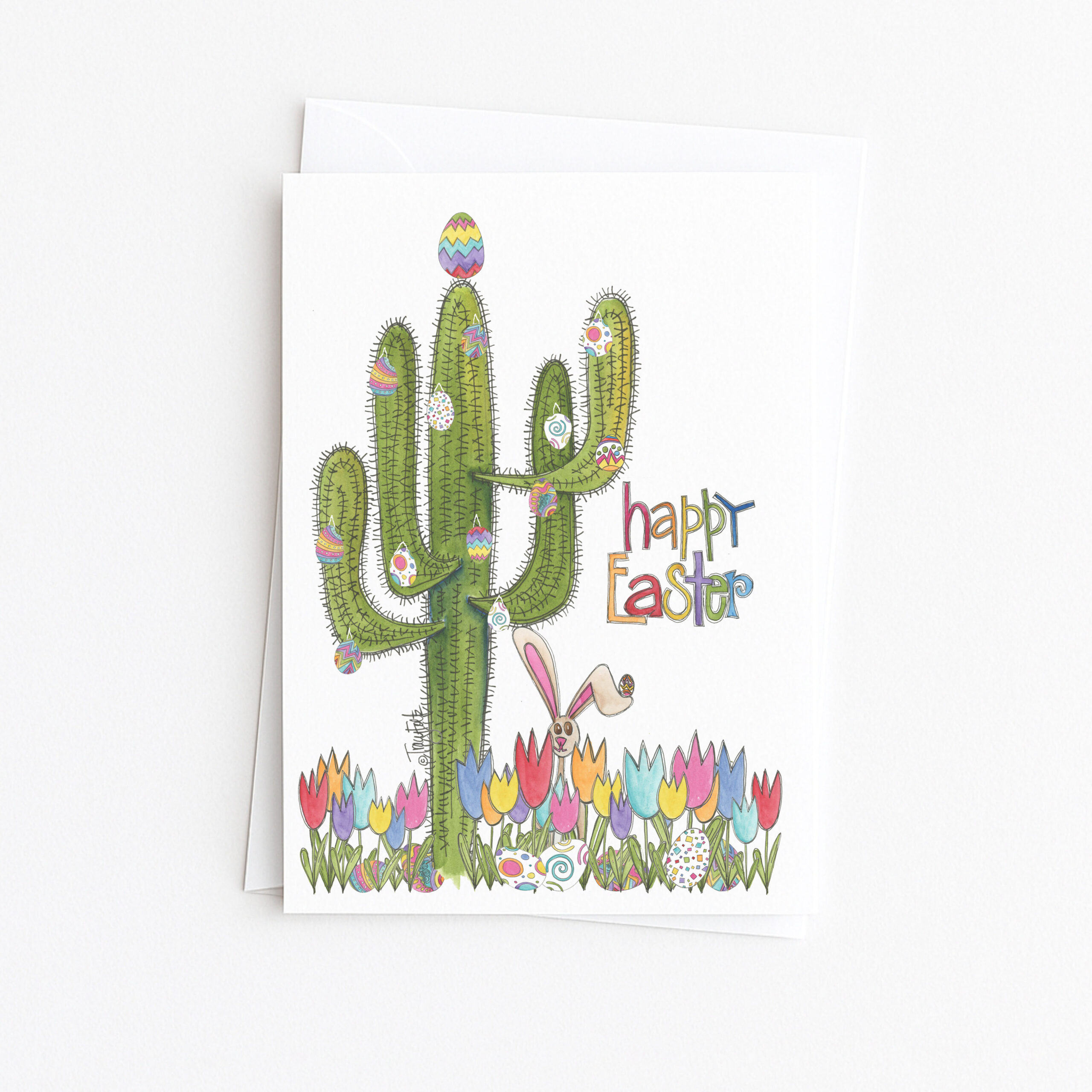 Southwest Saguaro Cactus Eggs | Easter Card