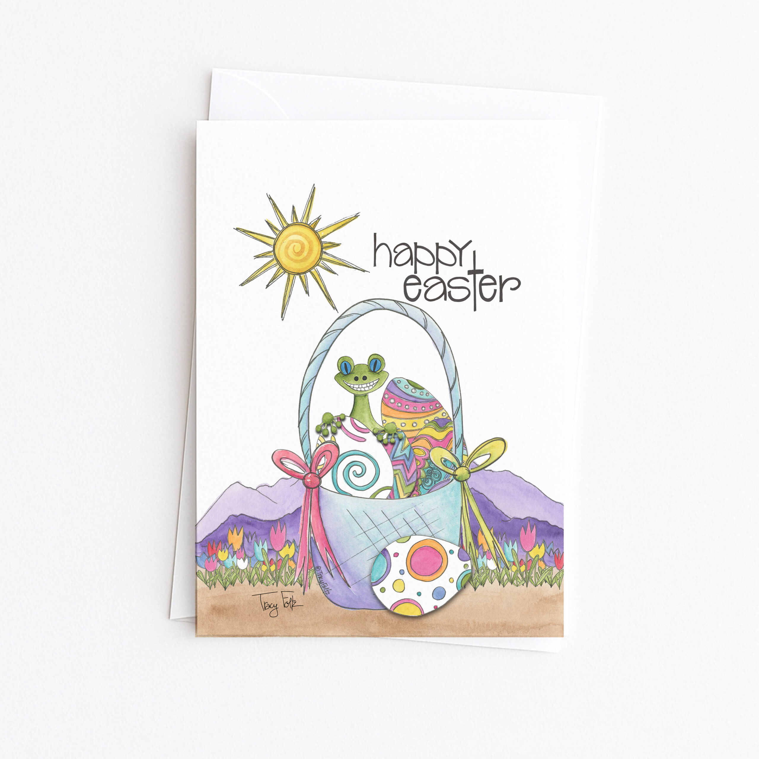 Southwest Lizard Tulips | Easter Card