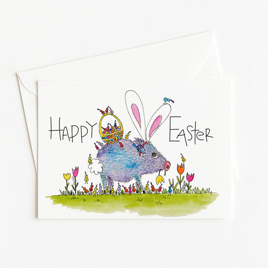 Javelina Pig Chickies | Easter Card