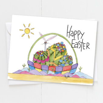 easter basket rabbit easter card