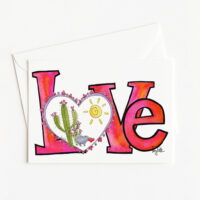 Love Saguaro Cactus Heart | Valentine's Day Card