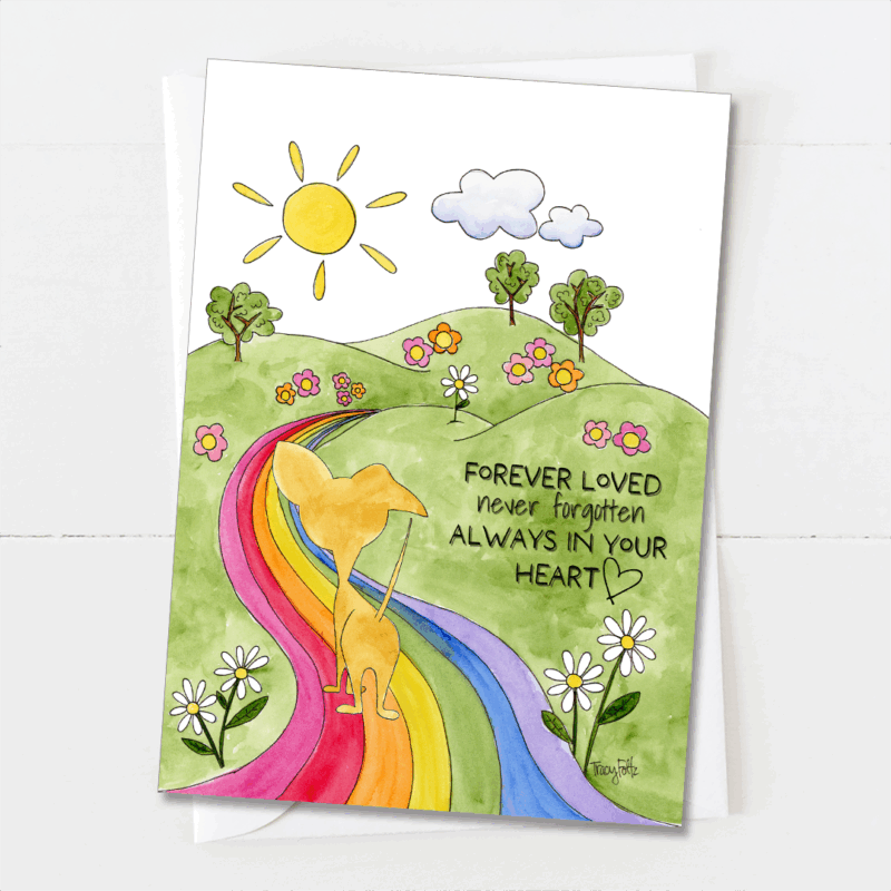 Rainbow Bridge Goodbye Dog Sympathy Card