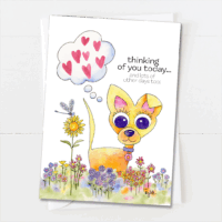 Pika hearts thinking of you greeting card