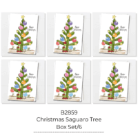 Festive Saguaro Christmas Tree Christmas Card Box Set of 6