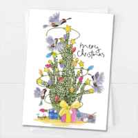 whimsical ocotillo tree Christmas card