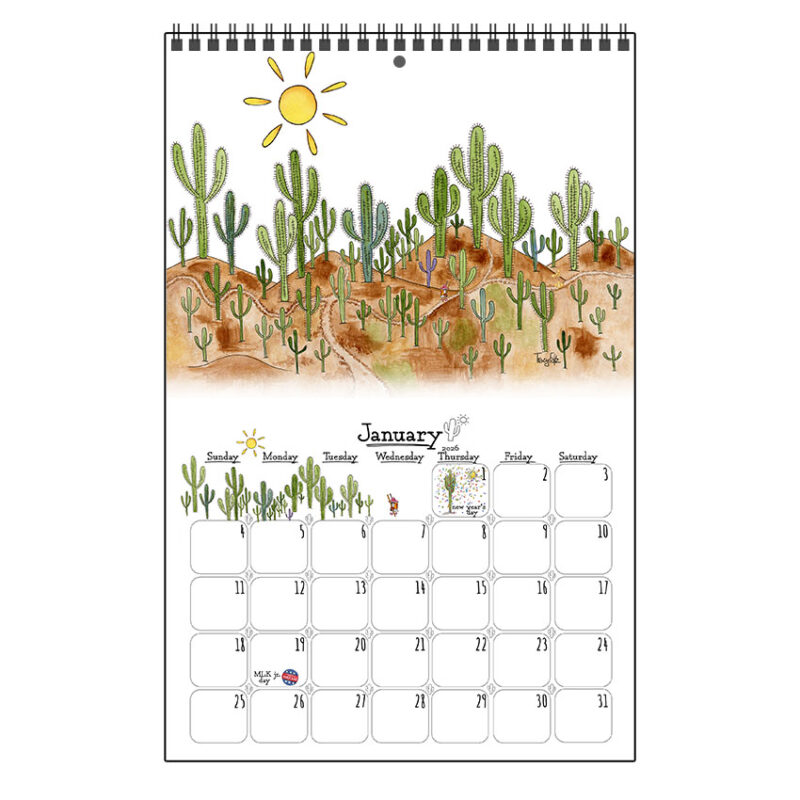 2026 Whimsical Desert Wall Calendar Small - Image 2