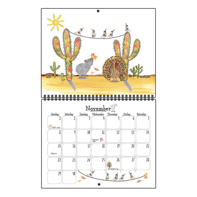 2026 Whimsical Desert Themed Wall Calendar Large - Image 12