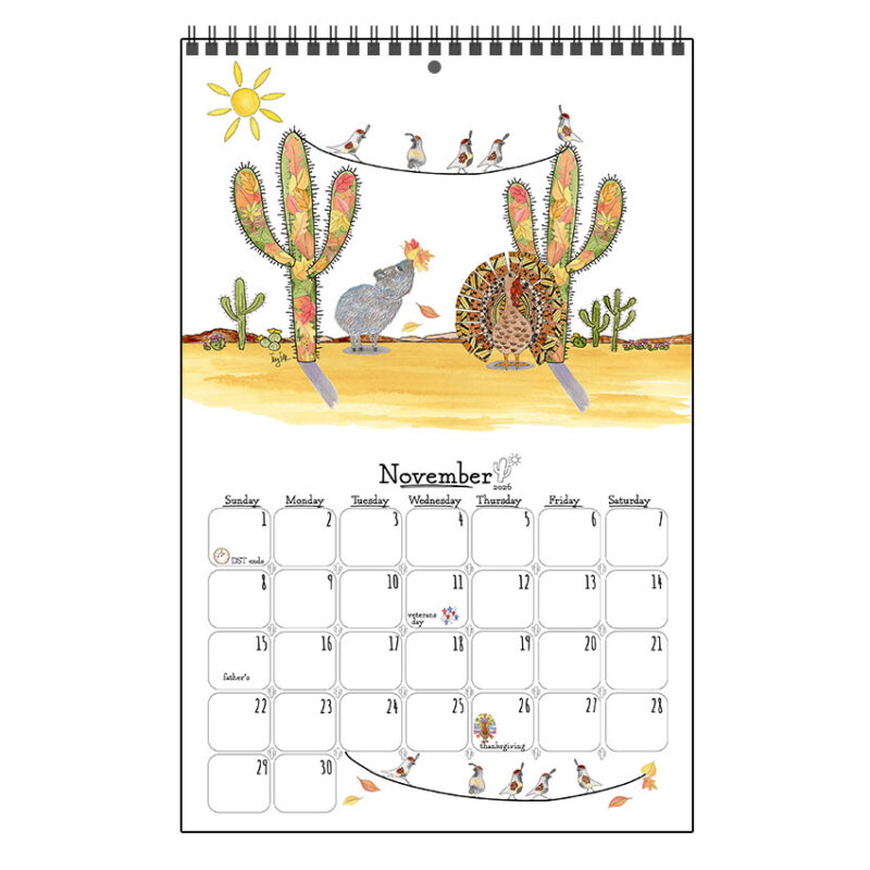2026 Whimsical Desert Wall Calendar Small - Image 12