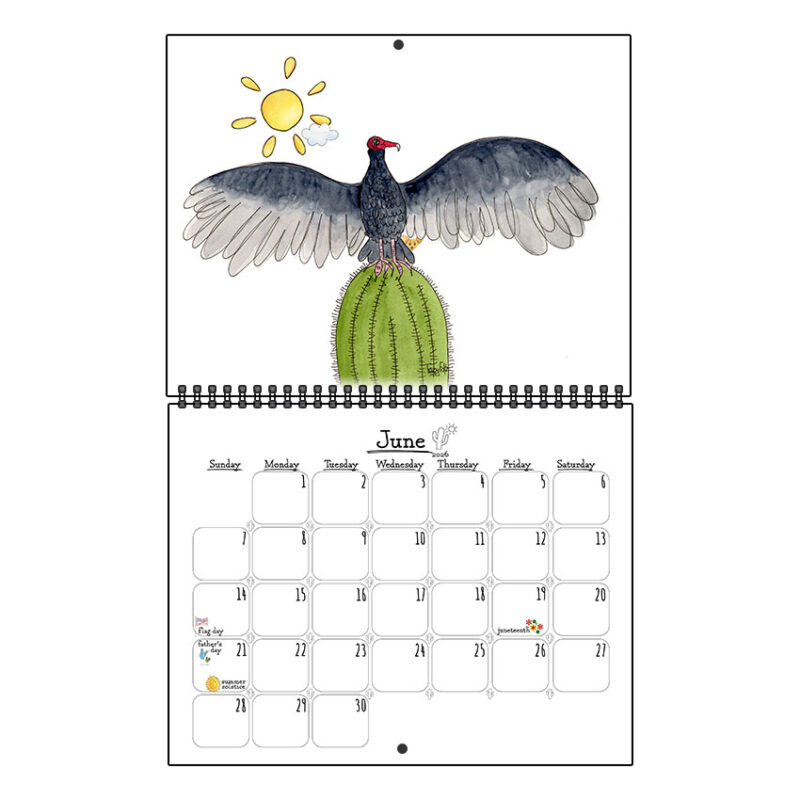 2026 Whimsical Desert Themed Wall Calendar Large - Image 7