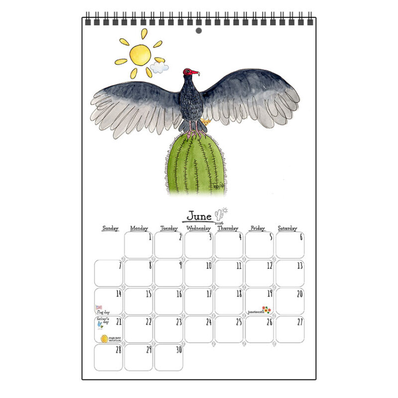 2026 Whimsical Desert Wall Calendar Small - Image 7