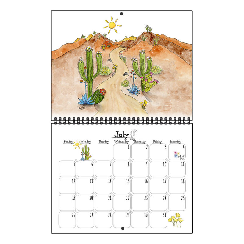 2026 Whimsical Desert Themed Wall Calendar Large - Image 8